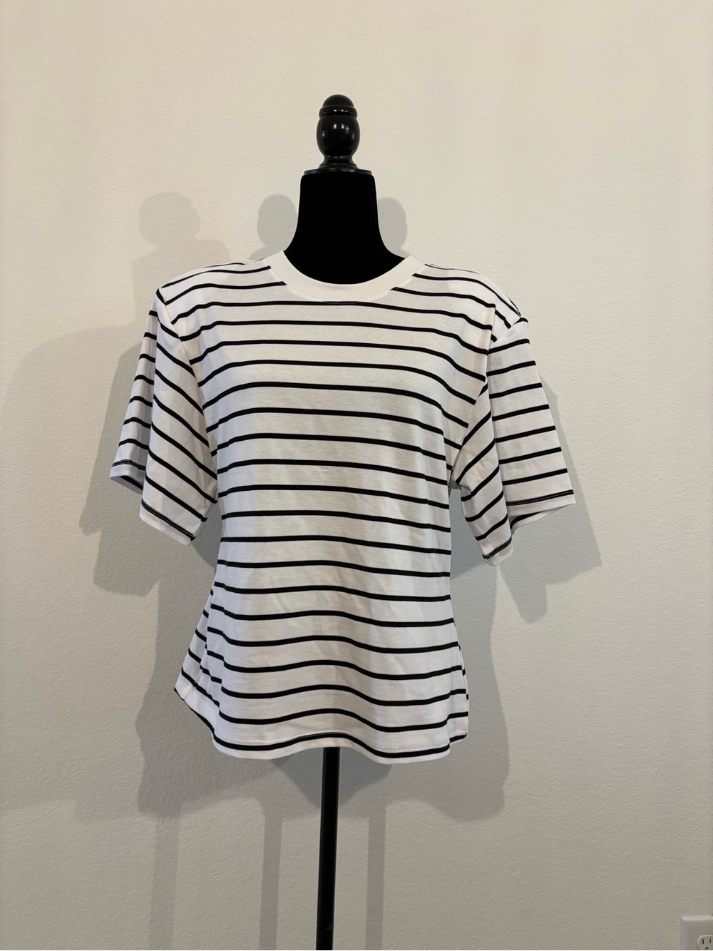 DC Women's Black and White Striped Short Sleeve Tee
